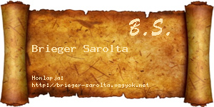 Brieger Sarolta névjegykártya